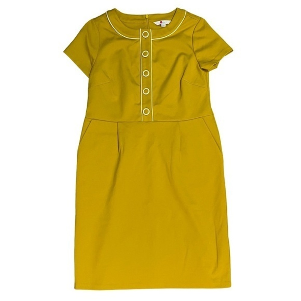Boden Saffron Gracie Ponte Dress Mustard Yellow Size 6